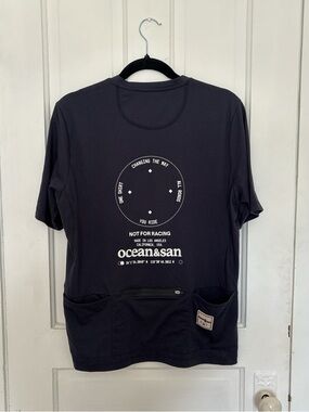 Men’s Short Sleeve T-Shirt Cycling Jersey - Navy Blue